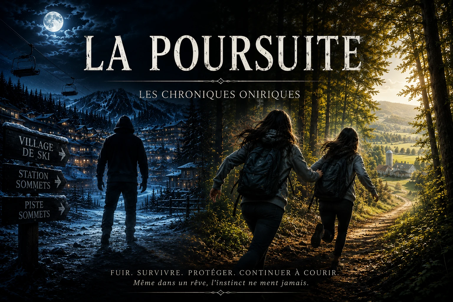 Affiche de l’histoire La Poursuite, entre une nuit d’hiver et une fuite dans la forêt