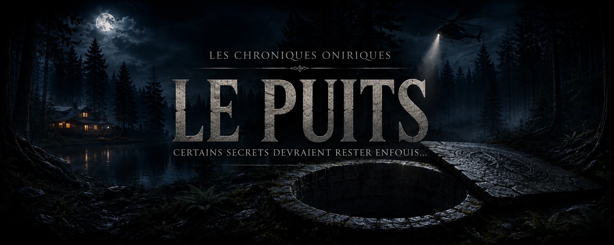 Affiche de l’histoire Le Puits, dans une forêt sombre autour d’un ancien puits de pierre